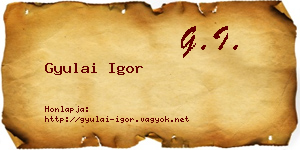 Gyulai Igor névjegykártya
